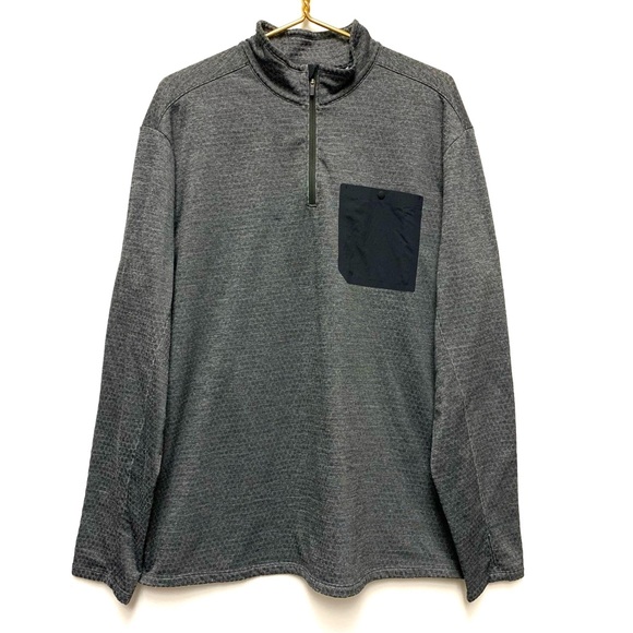 Mountain Hardwear 1/4 Zip Pullover Fleece Lined Shirt Size XXL Thumbholes Grey - Picture 1 of 12